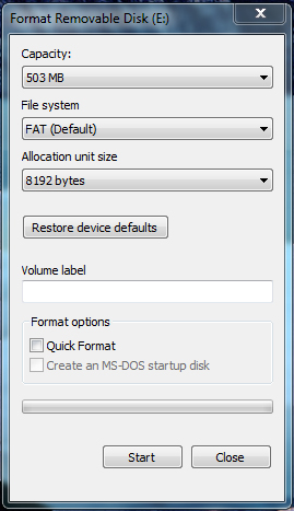 Format Dialog Box in Windows 7